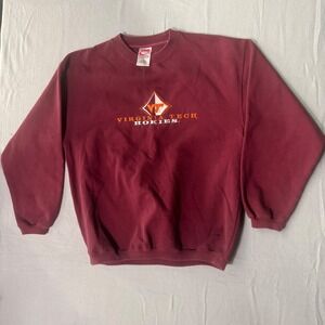 80s Cadre Athletic Virginia Tech Hokies Maroon Crewneck Sweatshirt Mens Medium